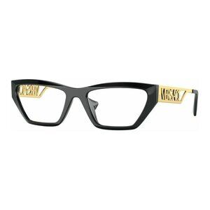 NWT VERSACE EYEGLASSES WOMEN BLACK CAT EYE EYEWEAR VERSACE